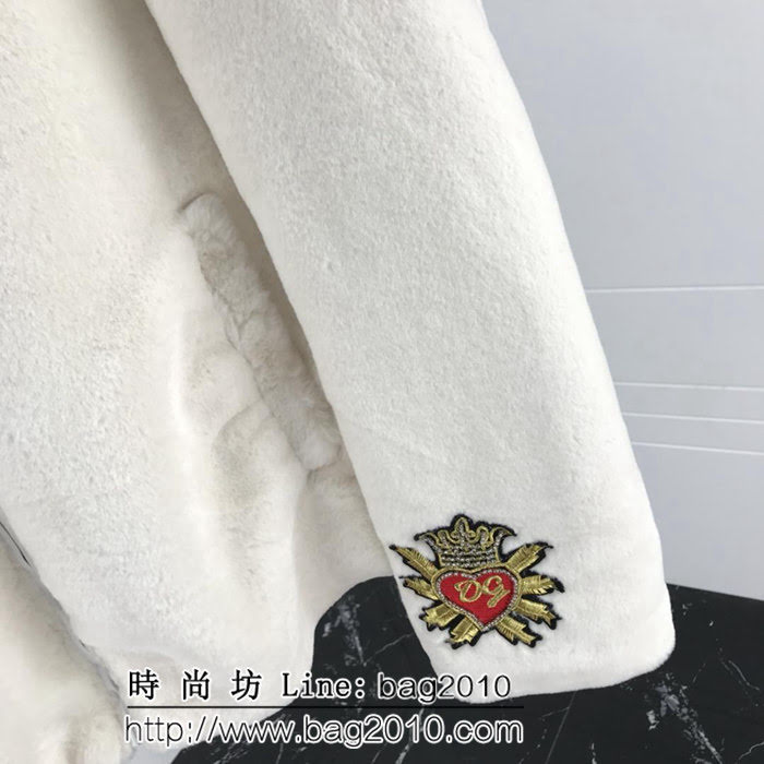 DＧ杜嘉班納 18FW秋冬新款 愛神丘比特燙鑽刺繡logo 毛絨外套 情侶款 ydi1847